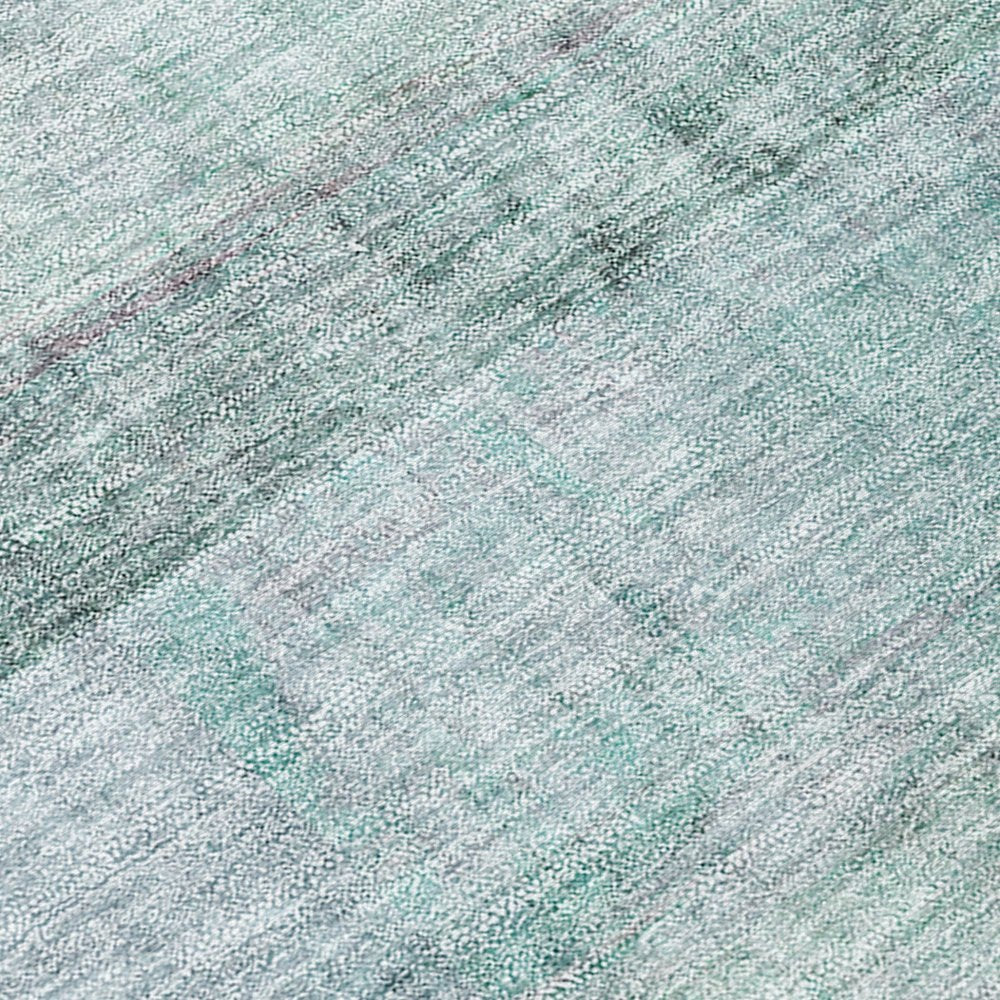 3' X 5' Teal Ombre Washable Non Skid Indoor Outdoor Area Rug