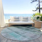 3' X 5' Teal Ombre Washable Non Skid Indoor Outdoor Area Rug