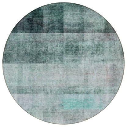 3' X 5' Teal Ombre Washable Non Skid Indoor Outdoor Area Rug
