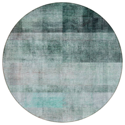 3' X 5' Teal Ombre Washable Non Skid Indoor Outdoor Area Rug