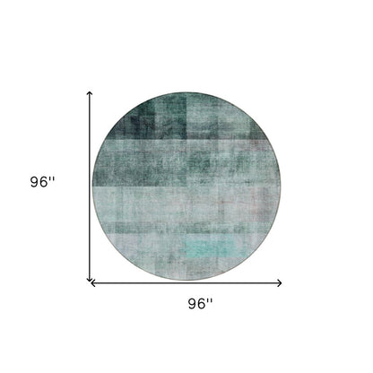 3' X 5' Teal Ombre Washable Non Skid Indoor Outdoor Area Rug