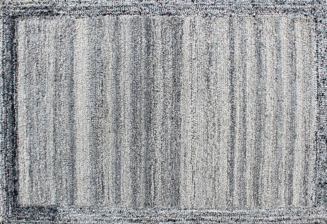 5' X 8' Gray Abstract Hand Tufted Non Skid Area Rug