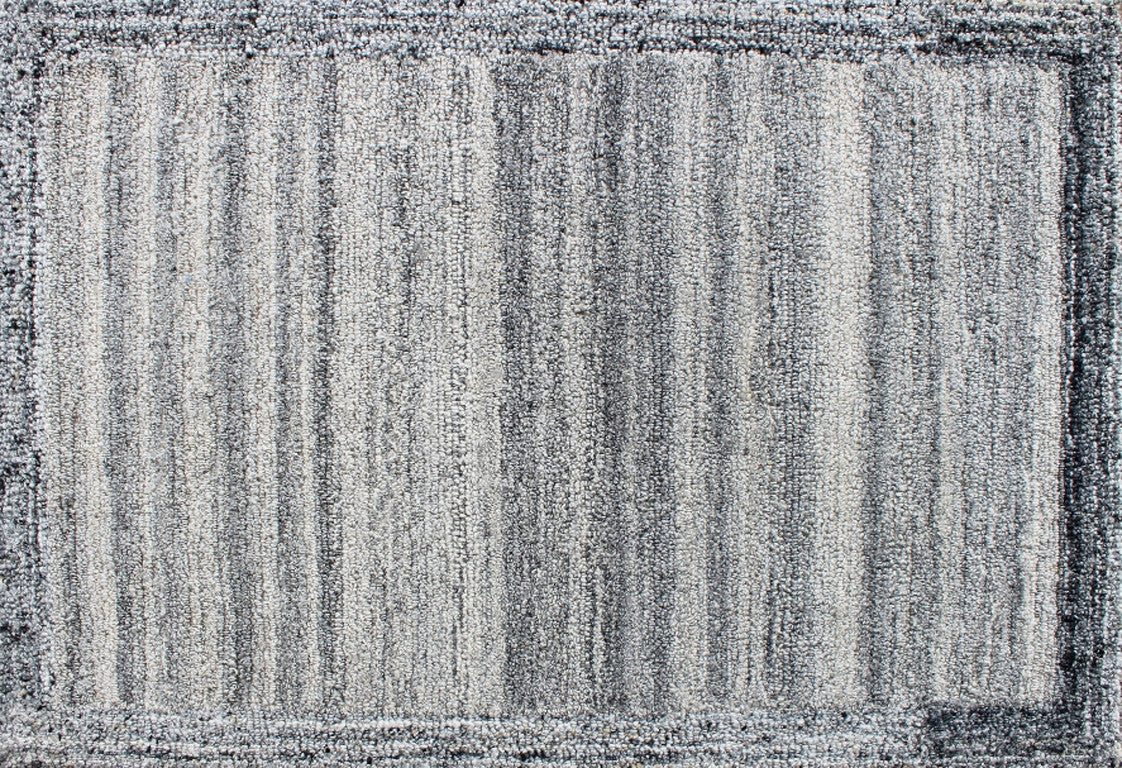 5' X 8' Gray Abstract Hand Tufted Non Skid Area Rug