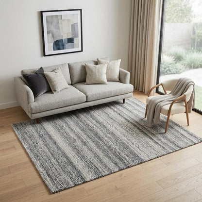 5' X 8' Gray Abstract Hand Tufted Non Skid Area Rug