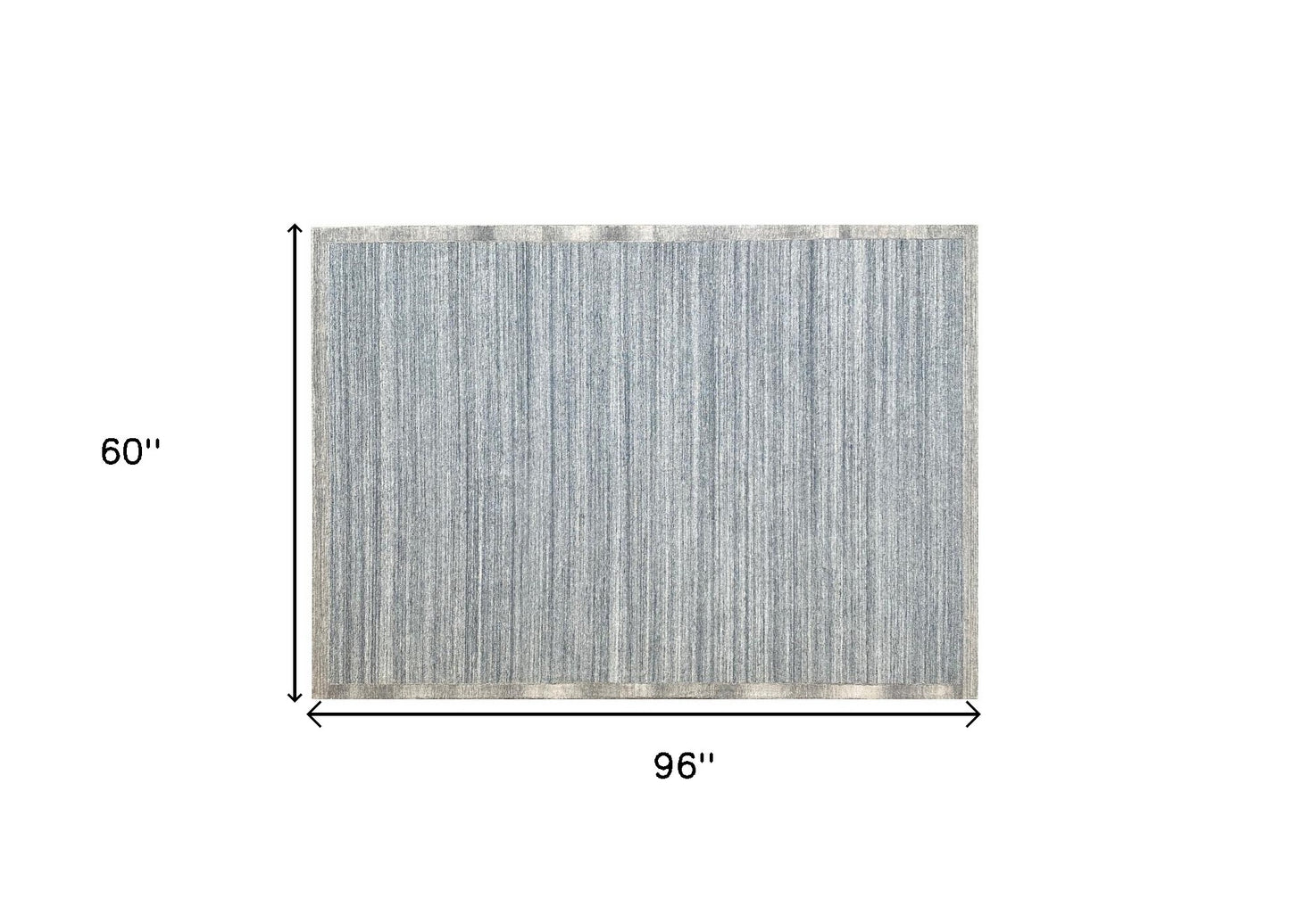 5' X 8' Silver Abstract Hand Tufted Non Skid Area Rug