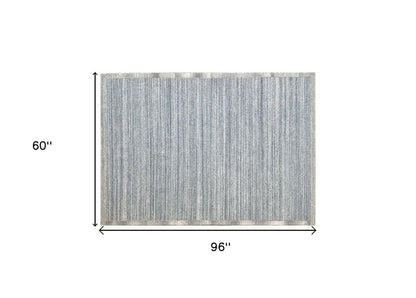 5' X 8' Silver Abstract Hand Tufted Non Skid Area Rug