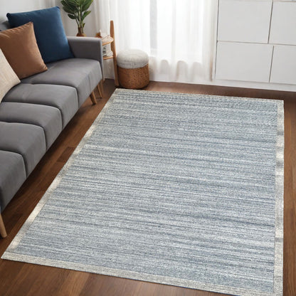 5' X 8' Silver Abstract Hand Tufted Non Skid Area Rug