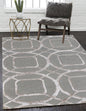 5' X 8' Gray and Light Gray Abstract Geometric Hand Tufted Area Rug