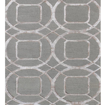 5' X 8' Gray and Light Gray Abstract Geometric Hand Tufted Area Rug