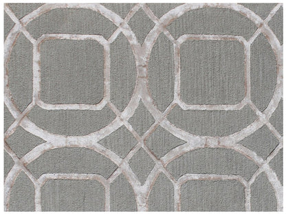 5' X 8' Gray and Light Gray Abstract Geometric Hand Tufted Area Rug