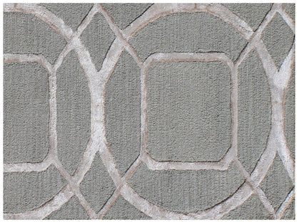 5' X 8' Gray and Light Gray Abstract Geometric Hand Tufted Area Rug