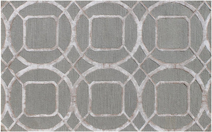 5' X 8' Gray and Light Gray Abstract Geometric Hand Tufted Area Rug