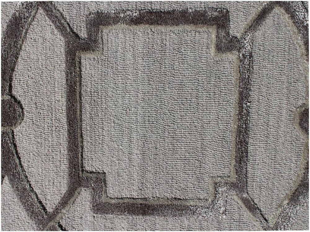 5' X 8' Gray and Dark Gray Abstract Geometric Hand Tufted Area Rug