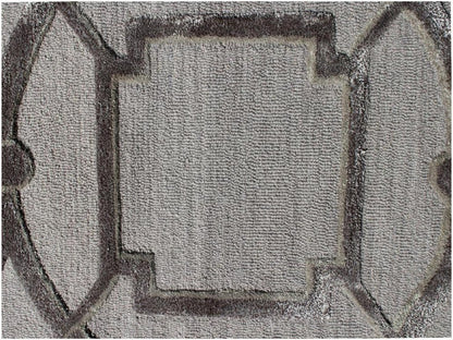 5' X 8' Gray and Dark Gray Abstract Geometric Hand Tufted Area Rug