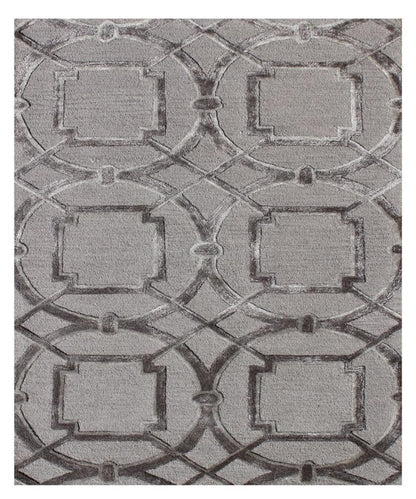 5' X 8' Gray and Dark Gray Abstract Geometric Hand Tufted Area Rug