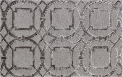 5' X 8' Gray and Dark Gray Abstract Geometric Hand Tufted Area Rug
