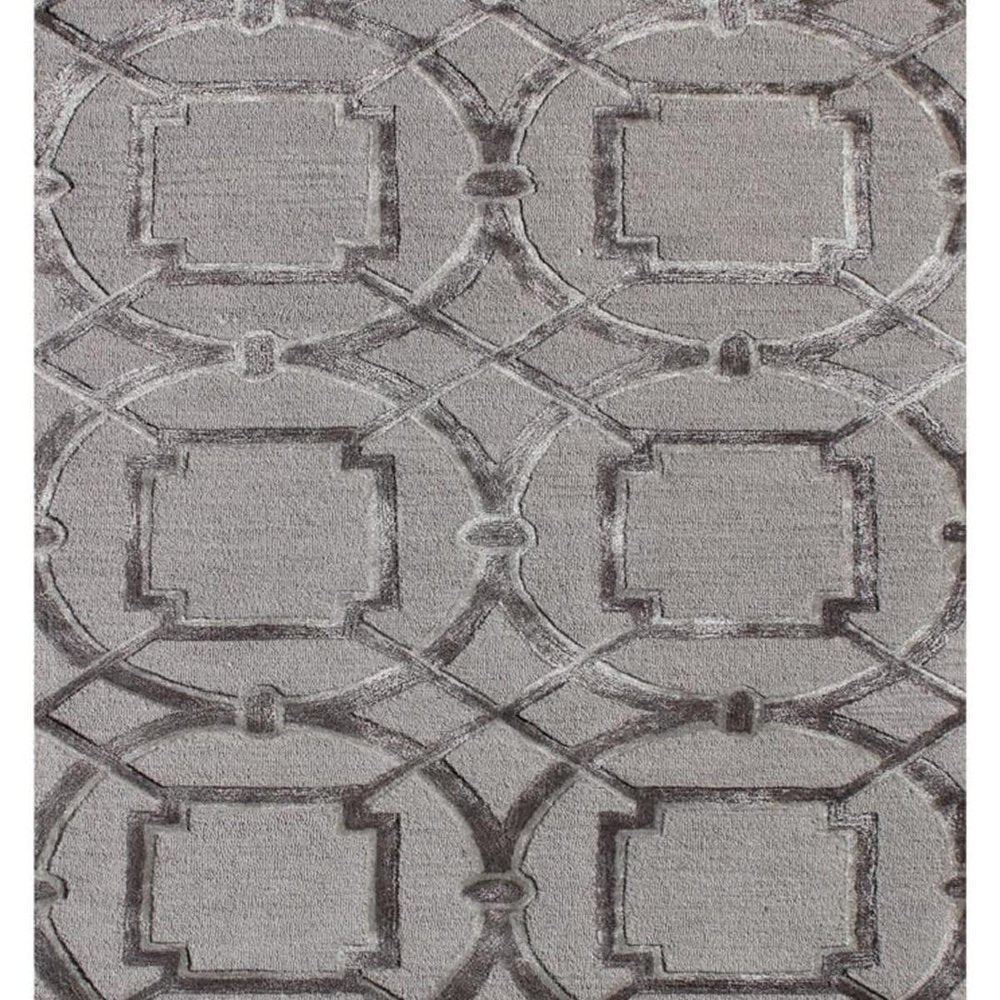 5' X 8' Gray and Dark Gray Abstract Geometric Hand Tufted Area Rug