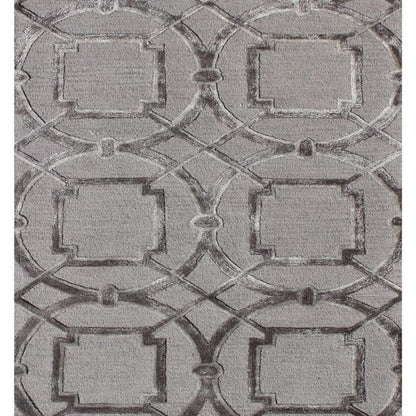 5' X 8' Gray and Dark Gray Abstract Geometric Hand Tufted Area Rug