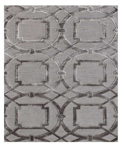 5' X 8' Gray and Dark Gray Abstract Geometric Hand Tufted Area Rug