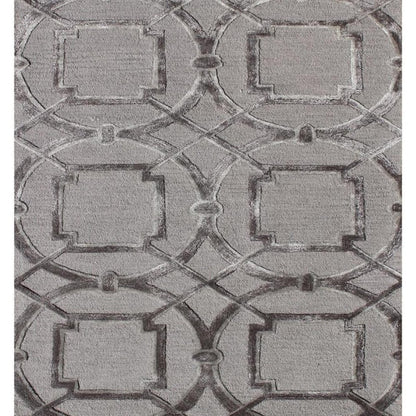 5' X 8' Gray and Dark Gray Abstract Geometric Hand Tufted Area Rug