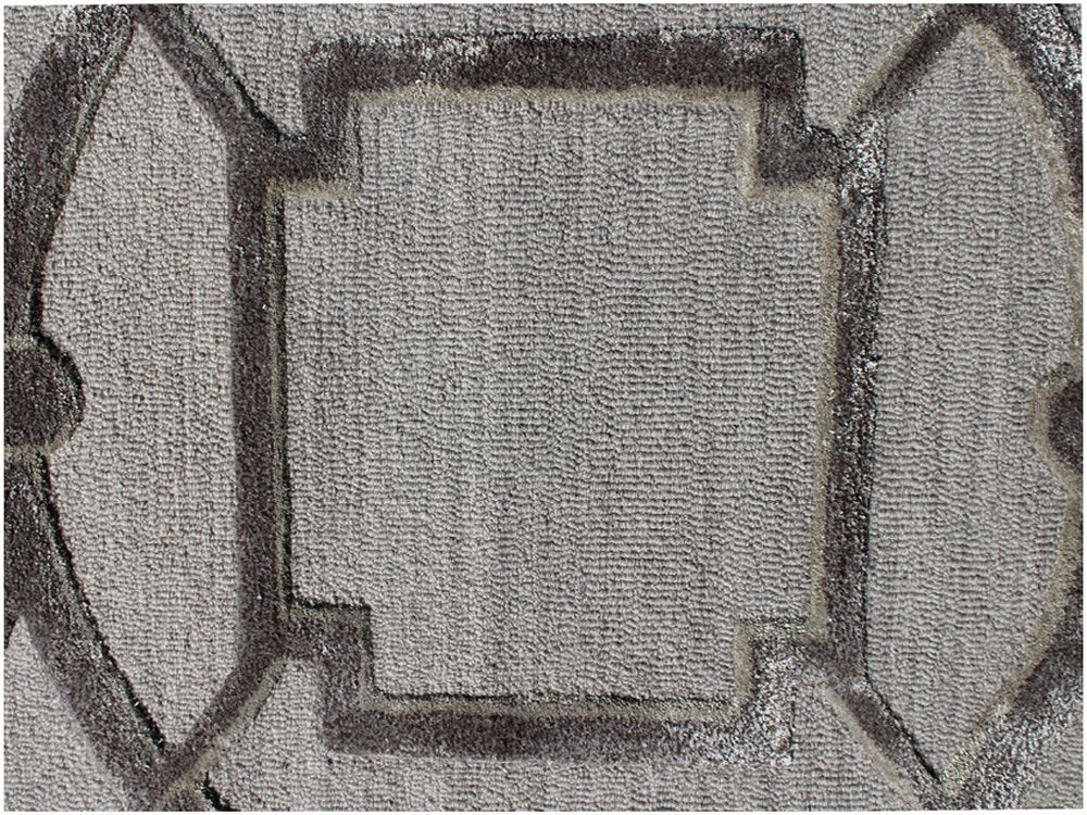 5' X 8' Gray and Dark Gray Abstract Geometric Hand Tufted Area Rug