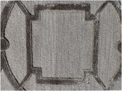 5' X 8' Gray and Dark Gray Abstract Geometric Hand Tufted Area Rug