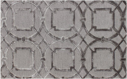 5' X 8' Gray and Dark Gray Abstract Geometric Hand Tufted Area Rug