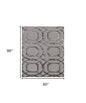 5' X 8' Gray and Dark Gray Abstract Geometric Hand Tufted Area Rug