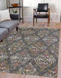 5' X 8' Charcoal Abstract Geometric Hand Tufted Non Skid Area Rug