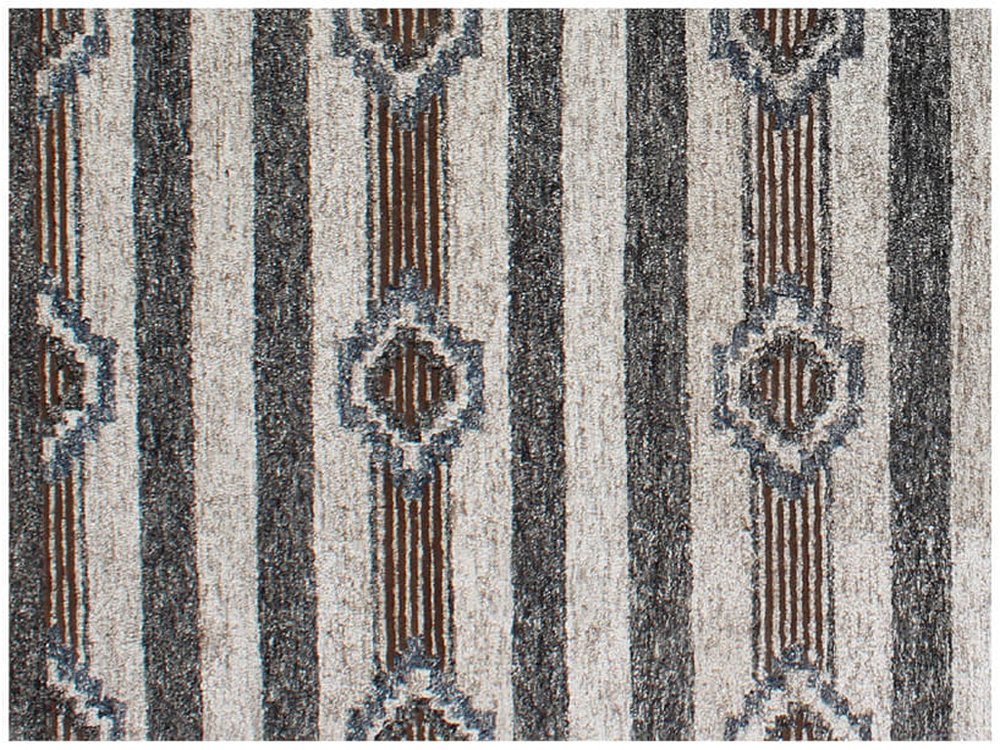 5' X 8' Beige Abstract Geometric Hand Tufted Non Skid Area Rug