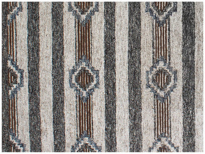 5' X 8' Beige Abstract Geometric Hand Tufted Non Skid Area Rug