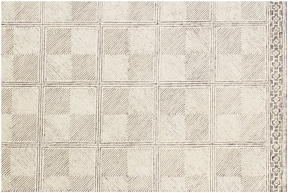 5' X 8' Moss Green Wool Abstract Geometric Hand Tufted Non Skid Area Rug