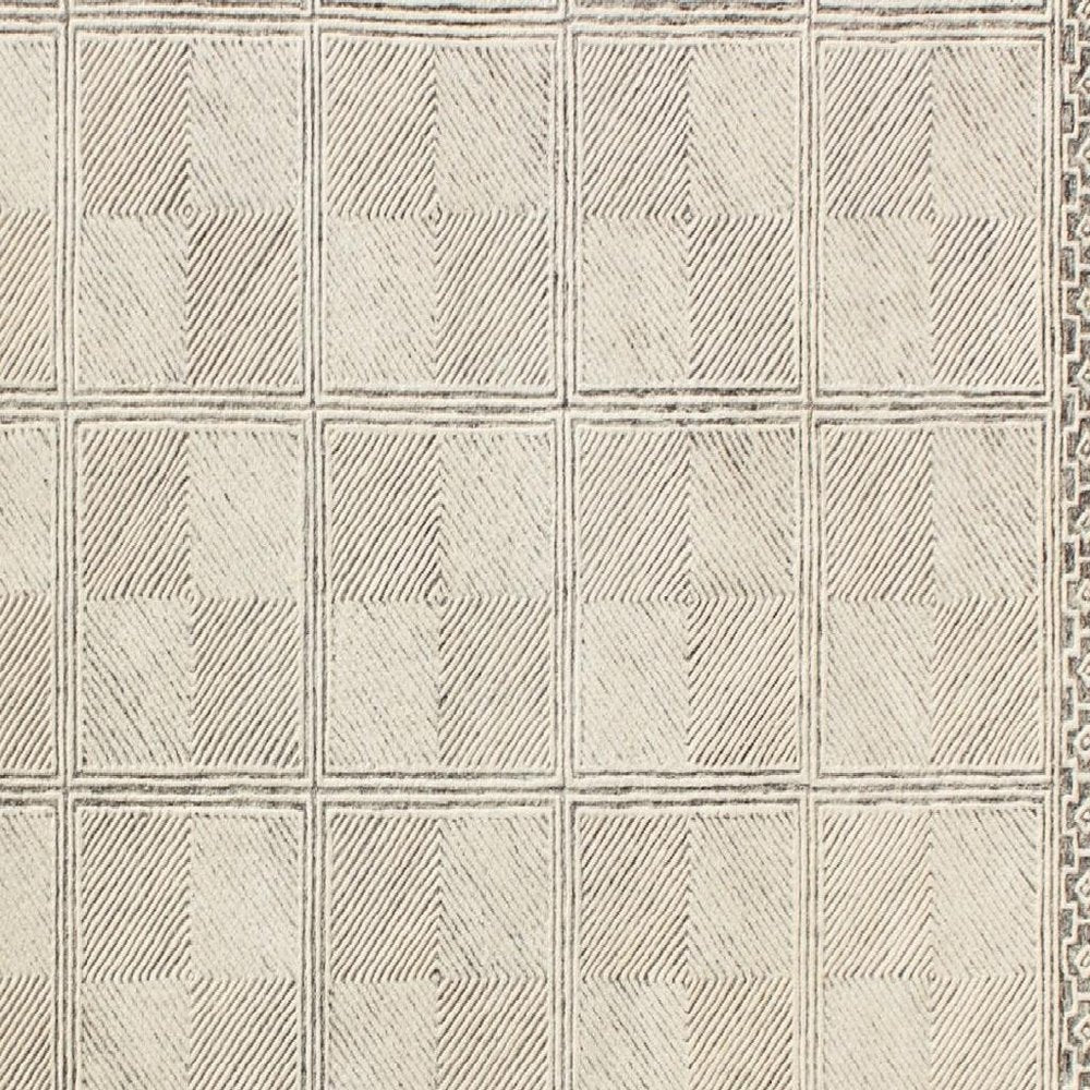 5' X 8' Moss Green Wool Abstract Geometric Hand Tufted Non Skid Area Rug