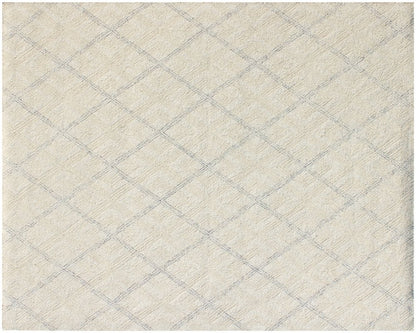 5' X 8' Ivory Wool Abstract Geometric Hand Tufted Non Skid Area Rug