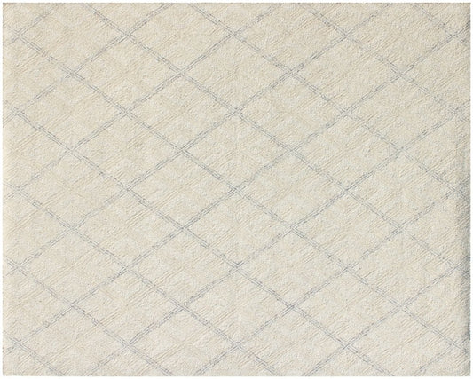5' X 8' Ivory Wool Abstract Geometric Hand Tufted Non Skid Area Rug