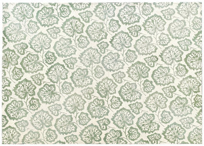 5' X 8' Ivory Wool Floral Hand Tufted Non Skid Area Rug