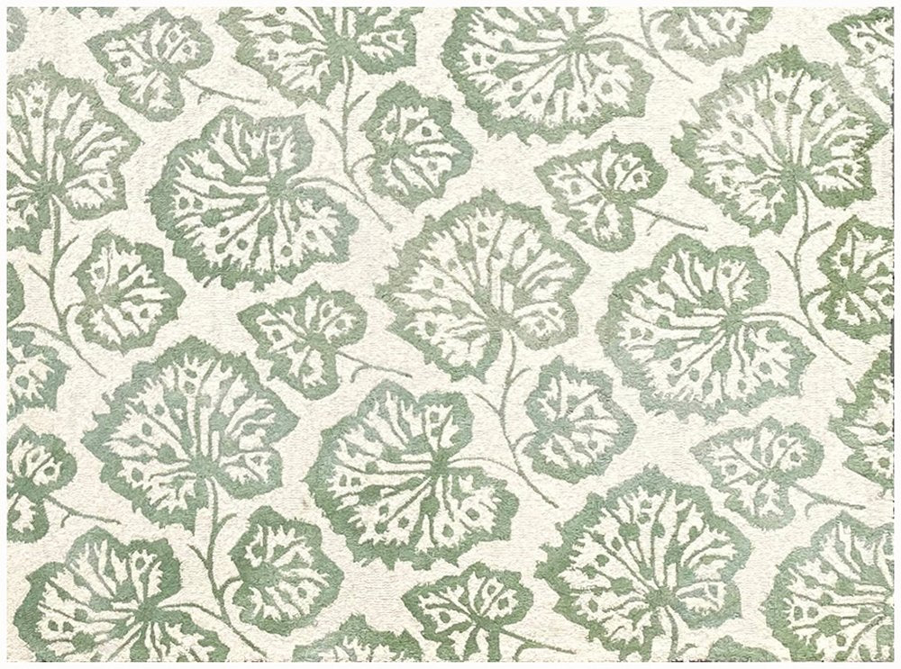 5' X 8' Ivory Wool Floral Hand Tufted Non Skid Area Rug