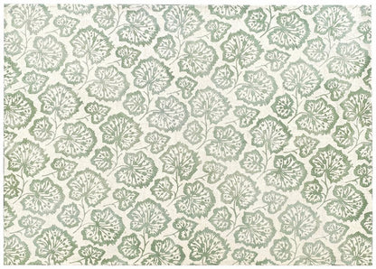 5' X 8' Ivory Wool Floral Hand Tufted Non Skid Area Rug