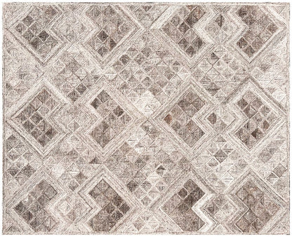 5' X 8' Silver Abstract Geometric Hand Tufted Non Skid Area Rug