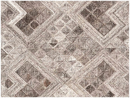5' X 8' Silver Abstract Geometric Hand Tufted Non Skid Area Rug