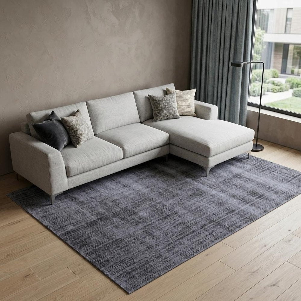 9' X 12' Charcoal Hand Loomed Area Rug