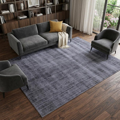 9' X 12' Charcoal Hand Loomed Area Rug