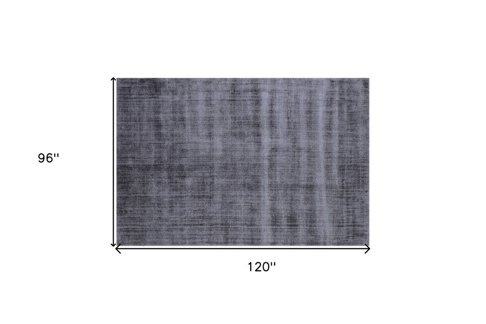 8' X 10' Charcoal Hand Loomed Area Rug