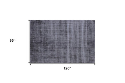 8' X 10' Charcoal Hand Loomed Area Rug