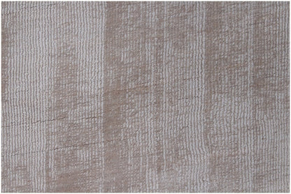 9' X 12' Ivory and Light Gray Abstract Hand Loomed Area Rug
