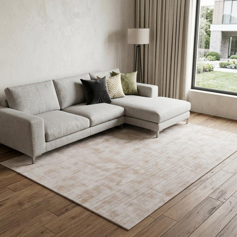 10' X 14' Champagne Hand Loomed Area Rug