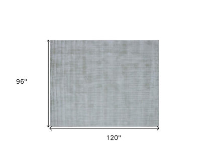 8' X 10' Green Hand Loomed Area Rug