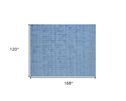 10' X 14' Denim Blue Hand Loomed Area Rug