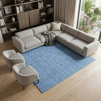 10' X 14' Denim Blue Hand Loomed Area Rug