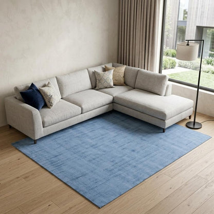 9' X 12' Denim Blue Hand Loomed Area Rug